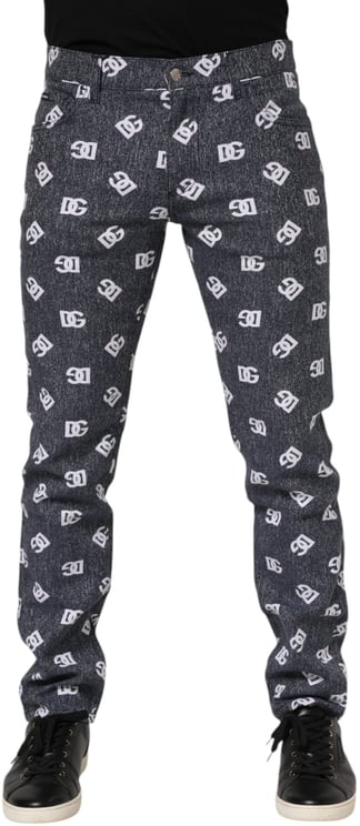 Dolce & Gabbana Dolce & Gabbana Dark Gray Logo Cotton Skinny Slim Denim Jeans