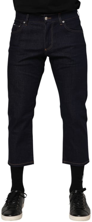 Dolce & Gabbana Dolce & Gabbana Dark Blue Cotton Logo Slim Fit Men Denim Jeans