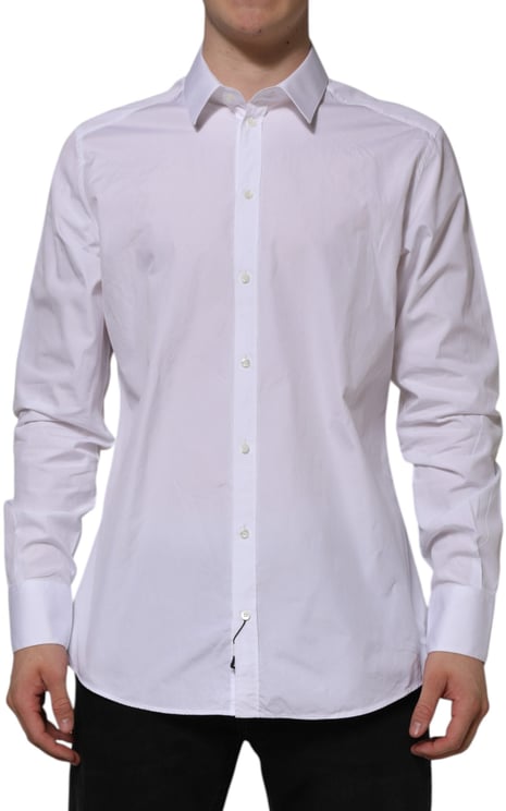 Dolce & Gabbana Dolce & Gabbana White Cotton GOLD Long Sleeves Formal Shirt