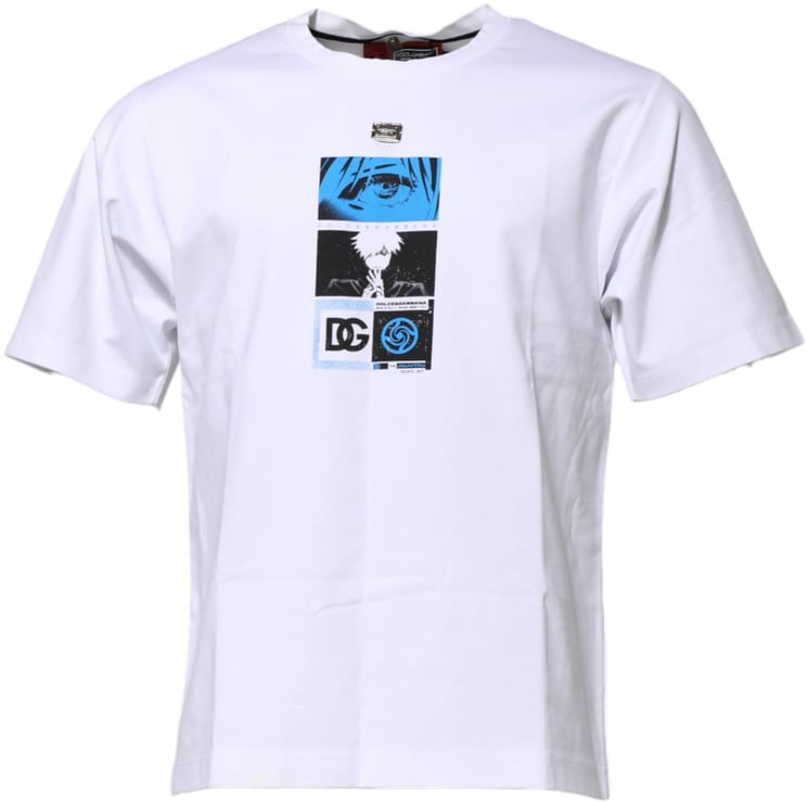 Dolce & Gabbana Dolce & Gabbana White Cotton Crew Neck Graphic Print T-shirt