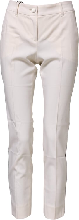 Dolce & Gabbana Dolce & Gabbana White Wool Tapered High Waist Pants