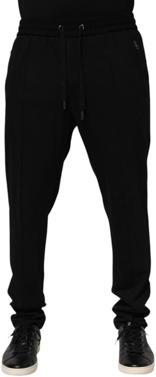 Dolce & Gabbana Dolce & Gabbana Black Viscose Skinny Logo Men Jogger Pants