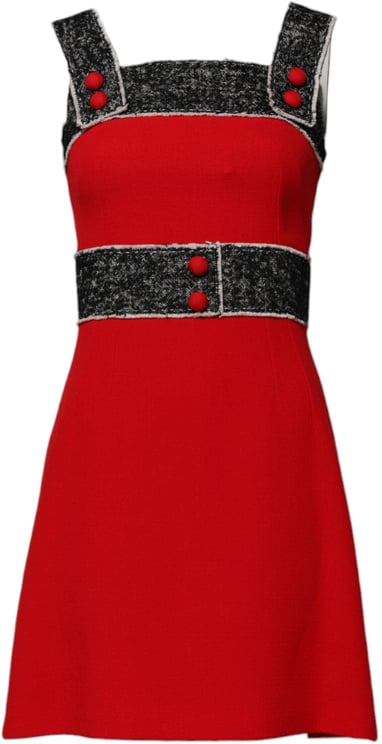 Dolce & Gabbana Dolce & Gabbana Red Wool Sleeveless A-line Flared Mini Dress