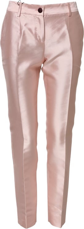 Dolce & Gabbana Dolce & Gabbana Pink Satin High Waist Tapered Pants