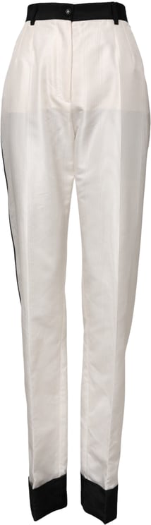 Dolce & Gabbana Dolce & Gabbana White High Waist Straight Dress Trouser Pants