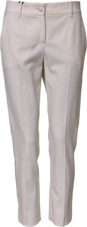 Dolce & Gabbana Dolce & Gabbana White Wool Mid Waist Tapered Trouser Pants