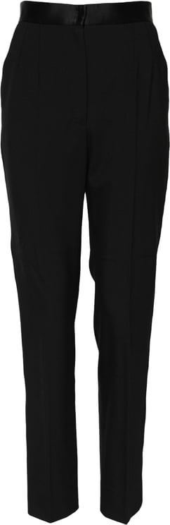 Dolce & Gabbana Dolce & Gabbana Black Wool Tapered High Waist Pants