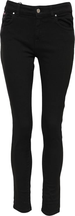 Dolce & Gabbana Dolce & Gabbana Black Cotton Logo Skinny Mid Waist Denim Jeans