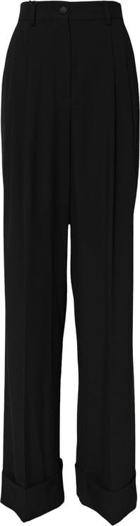 Dolce & Gabbana Dolce & Gabbana Black Wool High Waist Formal Pants