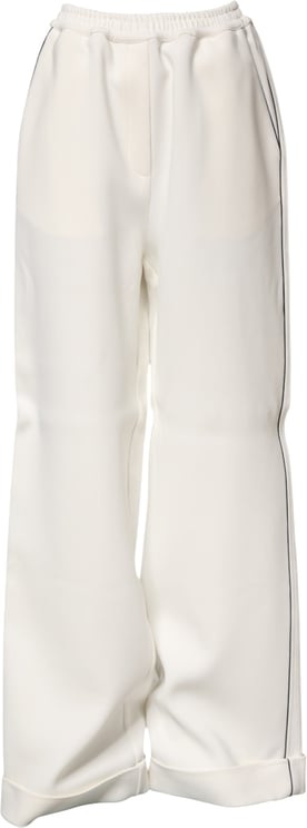 Dolce & Gabbana Dolce & Gabbana White Viscose Wide Leg Pull On Pants