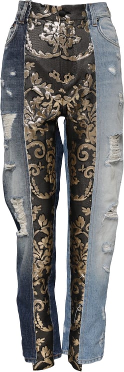 Dolce & Gabbana Dolce & Gabbana Multicolor Patchwork Tapered Denim Jeans