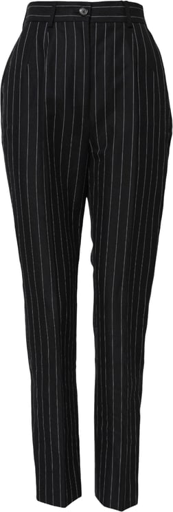 Dolce & Gabbana Dolce & Gabbana Black Stripes High Waist Tapered Pants