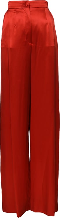 Dolce & Gabbana Dolce & Gabbana Red Satin High Waist Wide Leg Pants