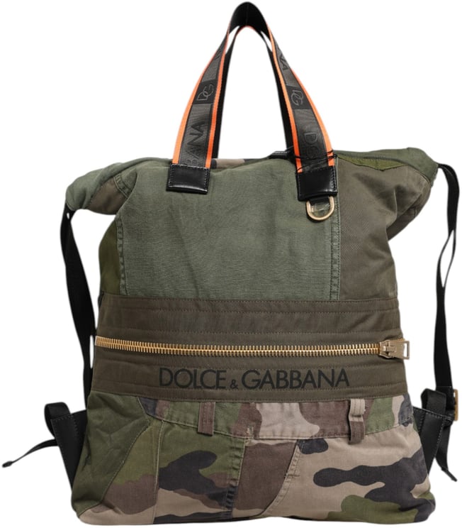Dolce & Gabbana Dolce & Gabbana Military Green Patchwork Rucksack Backpack Bag
