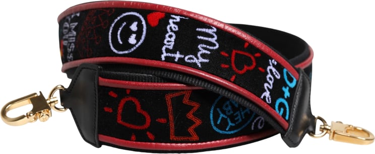 Dolce & Gabbana Dolce & Gabbana Black Cotton Printed Women Bag Accessory Shoulder Strap