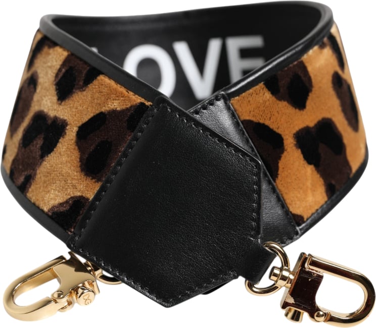 Dolce & Gabbana Dolce & Gabbana Black Leopard Print Reversible Bag Shoulder Strap