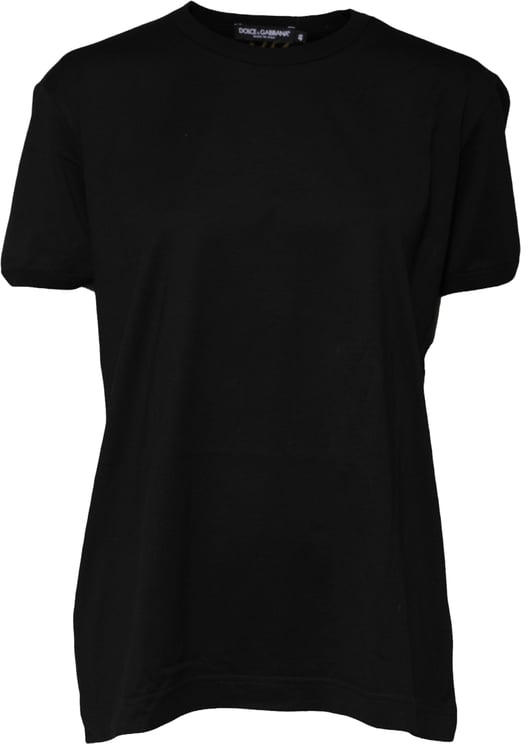 Dolce & Gabbana Dolce & Gabbana Black Cotton Goodluck Tee Crew Neck T-shirt