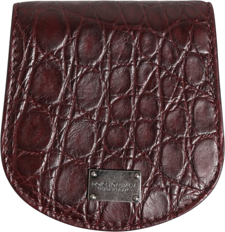 Dolce & Gabbana Dolce & Gabbana Burgundy Exotic Skin Coin Condom Case Holder Pocket Wallet