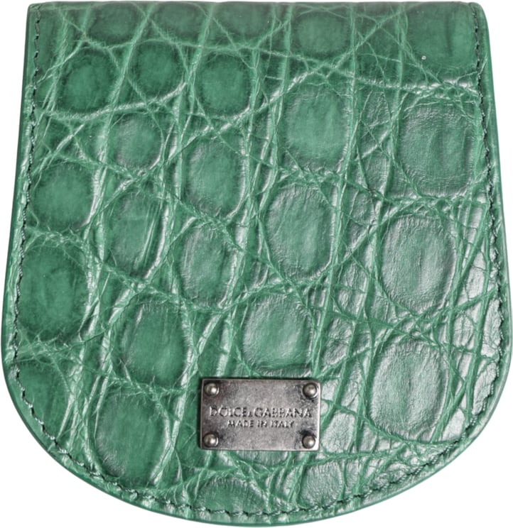 Dolce & Gabbana Dolce & Gabbana Green Exotic Skin Coin Condom Case Holder Pocket Wallet