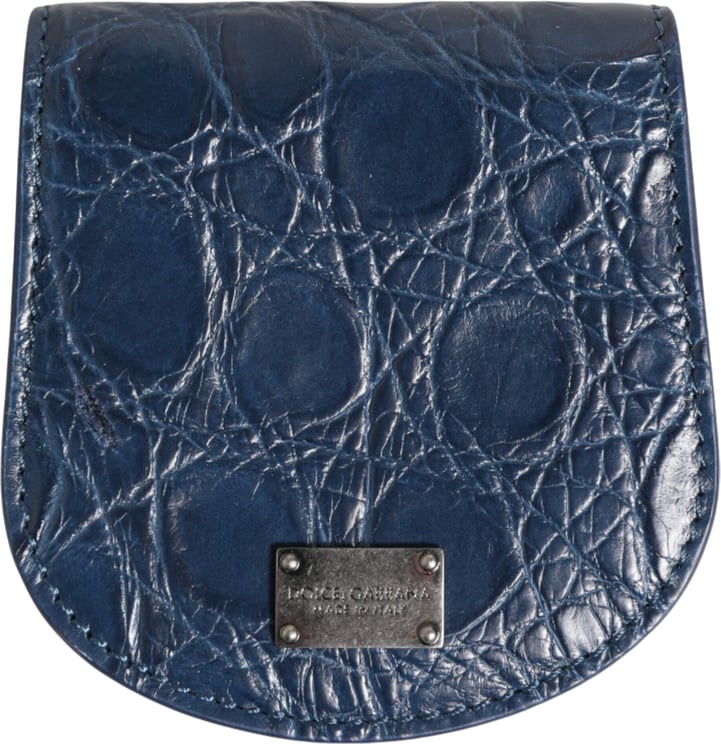 Dolce & Gabbana Dolce & Gabbana Blue Exotic Skin Coin Condom Case Holder Pocket Wallet
