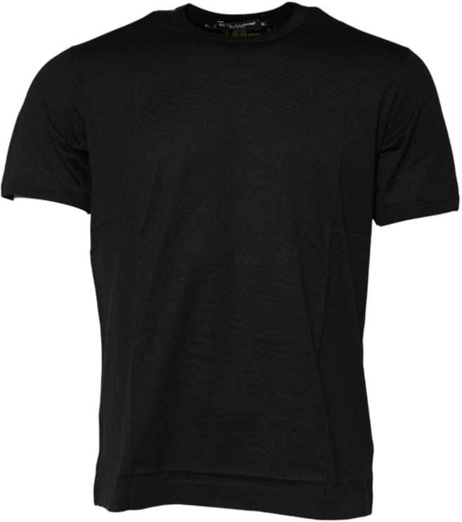 Dolce & Gabbana Dolce & Gabbana Black Cotton Logo Print Crew Neck T-shirt