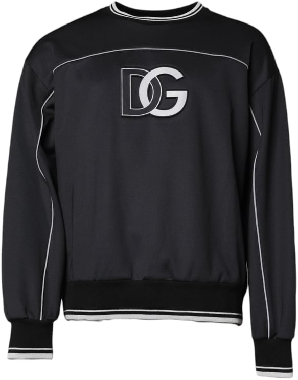 Dolce & Gabbana Dolce & Gabbana Black Logo Polyester Crew Neck Men Pullover Sweater