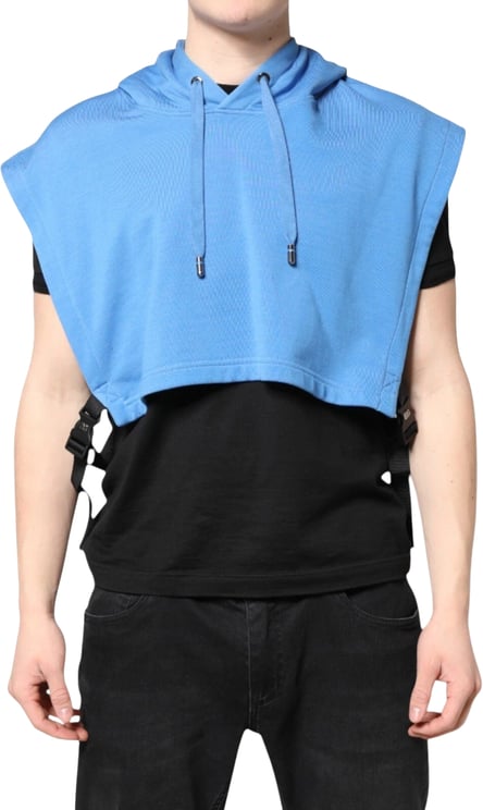 Dolce & Gabbana Dolce & Gabbana Blue Cotton Hooded Men Sportswear One Size Vest