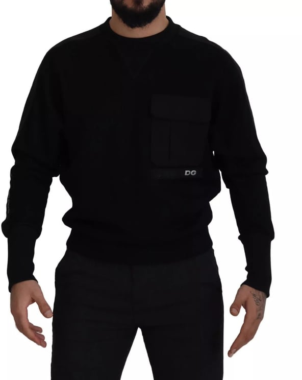 Dolce & Gabbana Dolce & Gabbana Black Cotton Crewneck Sweatshirt Sweater