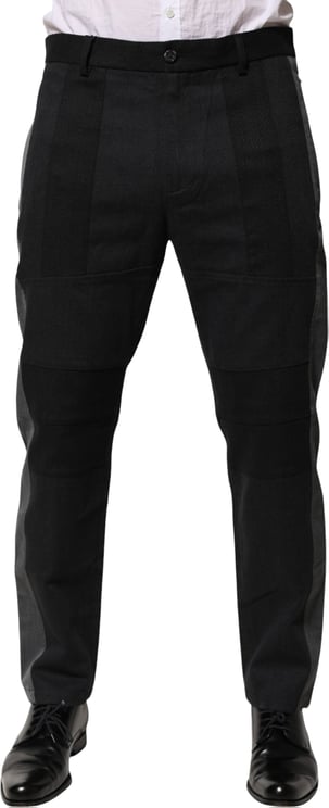 Dolce & Gabbana Dolce & Gabbana Black Gray Cotton Dress Formal Trouser Pants