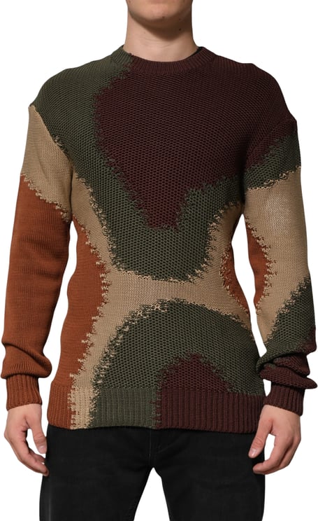 Dolce & Gabbana Dolce & Gabbana Multicolor Cotton Abstract Men Pullover Sweater