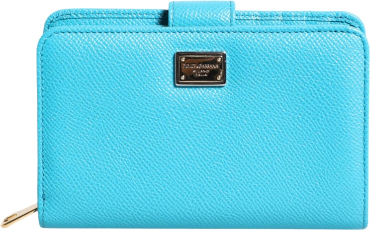 Dolce & Gabbana Dolce & Gabbana Light Blue Leather Bifold Continental Clutch Wallet