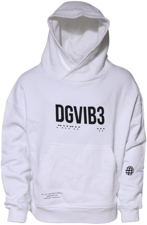 Dolce & Gabbana Dolce & Gabbana White DG Vib3 Hooded Men Sweatshirt Sweater