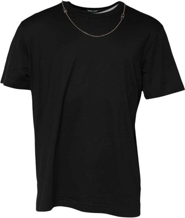 Dolce & Gabbana Dolce & Gabbana Black Chain Necklace Cotton Crewneck T-shirt