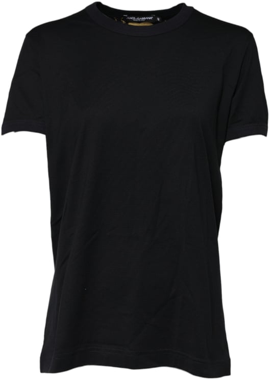 Dolce & Gabbana Dolce & Gabbana Black Cotton DG Print Short Sleeve Top T-shirt