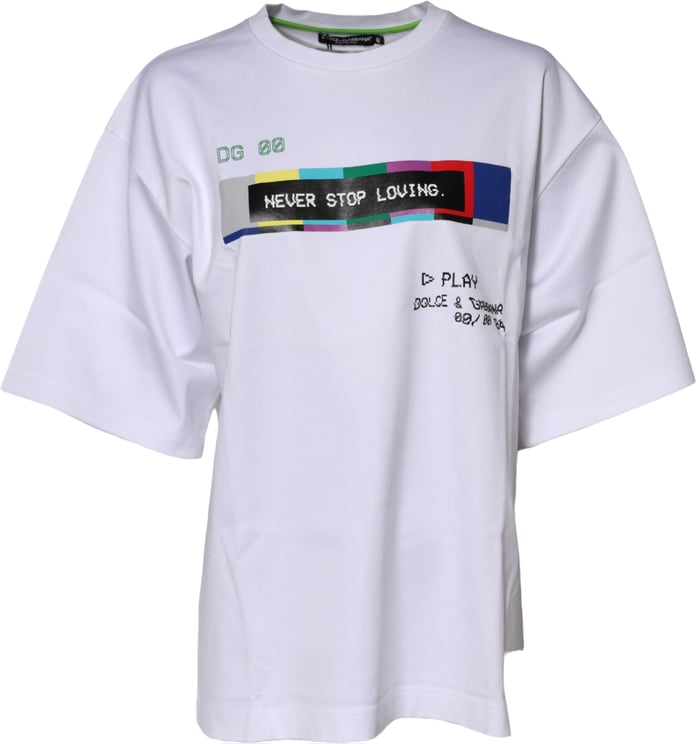 Dolce & Gabbana Dolce & Gabbana White Cotton Printed Short Sleeves T-shirt