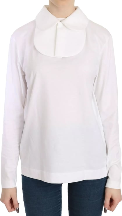 Dolce & Gabbana Dolce & Gabbana White Cotton Longsleeve Collared Blouse