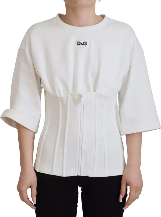 Dolce & Gabbana Dolce & Gabbana White Cotton Corset Stretch Top  T-shirt