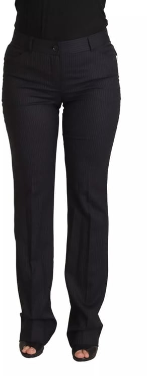 Dolce & Gabbana Dolce & Gabbana Black Stripes Mid Waist Trouser Pants