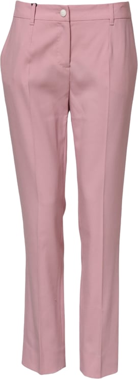Dolce & Gabbana Dolce & Gabbana Pink Wool Mid Waist Tapered Pants
