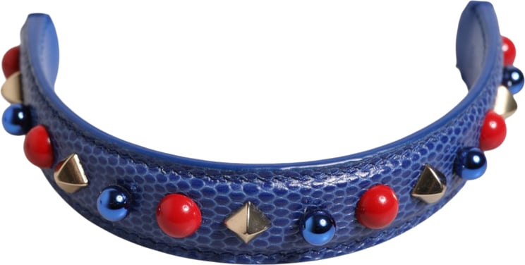 Dolce & Gabbana Dolce & Gabbana Blue Embellished Leather Bag Handle Women Shoulder Strap
