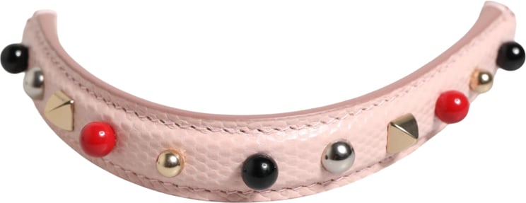Dolce & Gabbana Dolce & Gabbana Light Pink Embellished Leather Bag Handle  Shoulder Strap