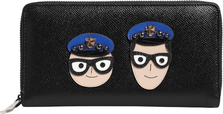 Dolce & Gabbana Dolce & Gabbana Black Leather #DGFAMILY Zipper Continental Mens Wallet