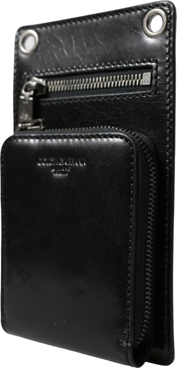 Dolce & Gabbana Dolce & Gabbana Wallet Black Horse Leather Zip Logo Cross Body Phone Slot