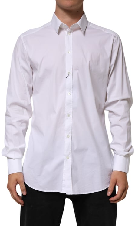 Dolce & Gabbana Dolce & Gabbana White Cotton GOLD Long Sleeves Formal Shirt