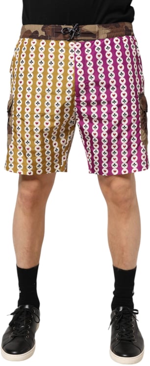Dolce & Gabbana Dolce & Gabbana Multicolor Playing Card Camouflage Shorts Swimwear