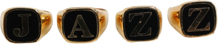 Dolce & Gabbana Dolce & Gabbana Gold Tone Brass JAZZ Letter Set 4 Pieces Adjustable Ring