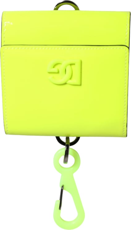 Dolce & Gabbana Dolce & Gabbana Yellow Green Bifold DG Logo Neck Strap Cardholder Wallet