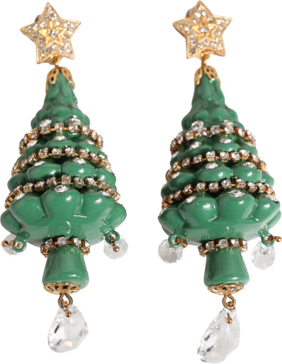 Dolce & Gabbana Dolce & Gabbana Gold Brass Multicolour Christmas Tree Earrings