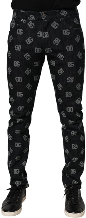 Dolce & Gabbana Dolce & Gabbana Black DG Monogram Cotton Skinny Denim Jeans