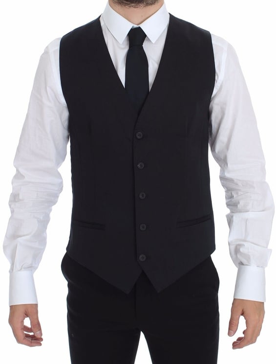 Dolce & Gabbana Dolce & Gabbana Blue Cotton Stretch Dress Vest Blazer